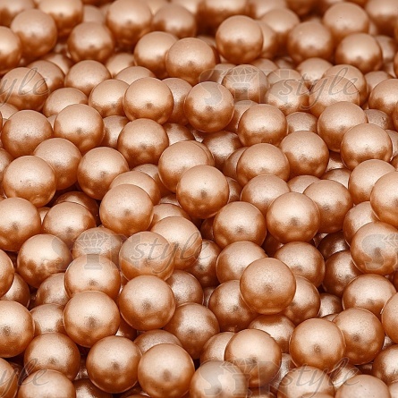 Бусины под жемчуг прибивные, размер 6 мм, цвет темно-бежевый, вес 500г  фото 3