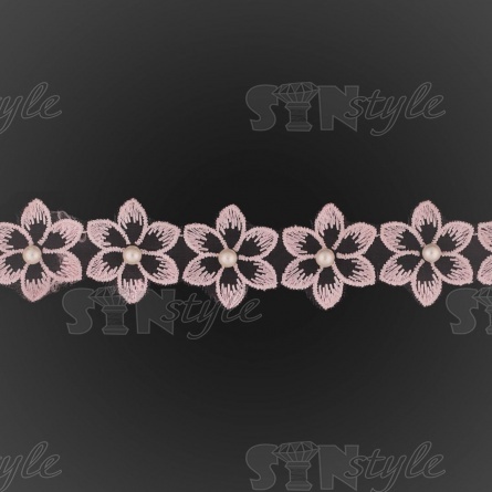 Цветочки из капроновой ленты, размер 30 мм, намотка 20 ярдов, цвет розовый (№5)  фото 3