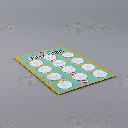 Кнопки белые пластиковые, размер 25 мм, 12 шт на пластине фото 3