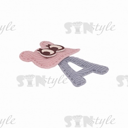 Аппликация 3D "Мишка", цвет грязно-розовый, размер 30х50 мм фото 2