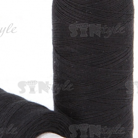 Нитки полиэстер 40/2, цвет №1414 (черно-зеленый), катушка  400Y  фото 2