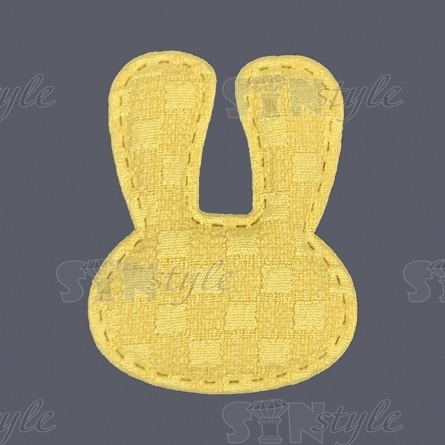 Аппликация 3D "Зайчик", цвет желтый, размер 41х55 мм фото 1