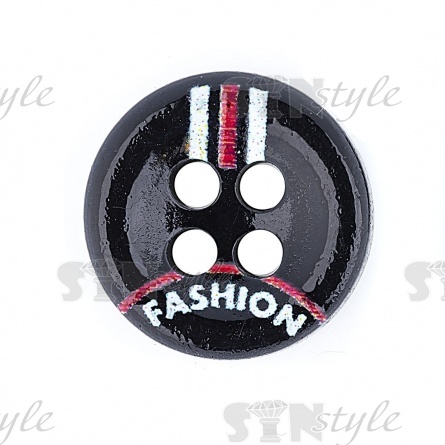 Пуговица пластиковая на четыре прокола, размер 18L, цвет черный фото 4