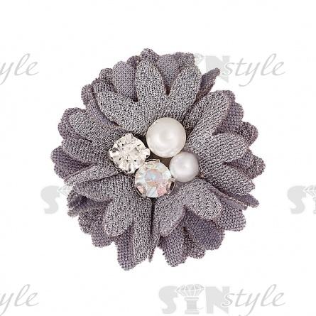 Цветочки декоративные, цвет серый, размер 40 мм,  фото 1