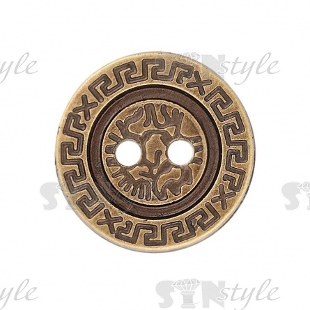 Пуговица пластиковая на два прокола, бронзовая, 20L фото 2