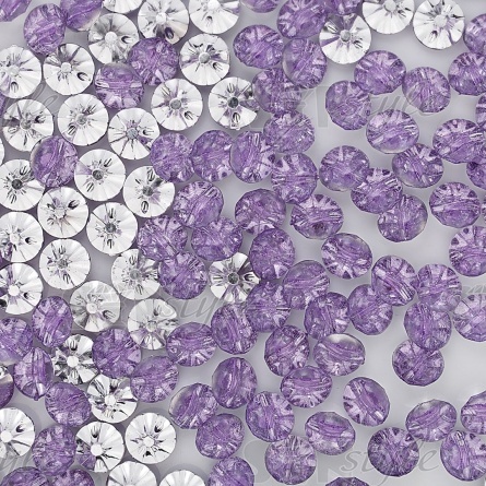 Пуговица на полуножке, размер 20L, в форме полусферы, цвет фиолетовый прозрачный фото 3