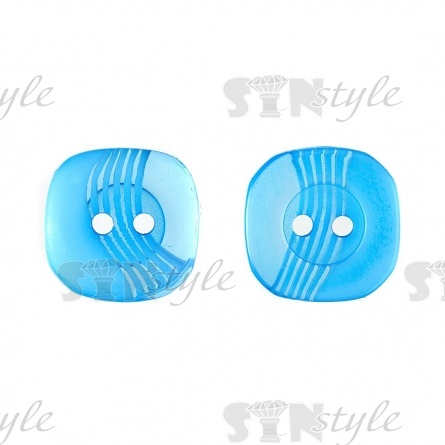 Пуговица пластиковая на два прокола, размер 20L, цвет №9 (голубой) фото 1