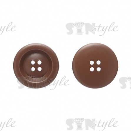 Пуговица пластиковая на четыре прокола, размер 44L, цвет кофейный фото 1