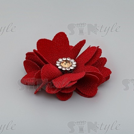 Цветочки декоративные, цвет бордовый, размер 40 мм,  фото 2