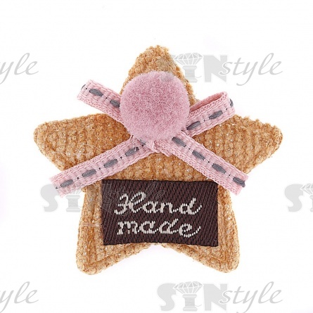 Аппликация 3D "Звездочка", цвет бежевый+грязно-розовый, размер 37х37 мм фото 2