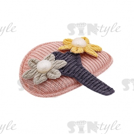 Аппликация 3D "Деревце", цвет грязно-розовый+серый, размер 40х40 мм фото 2