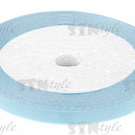 Декоративная лента атласная, ширина 6 мм, намотка 25 ярдов, цвет голубой (№070) фото 2