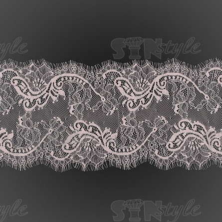 Кружево "Французское", ширина 170 мм, цвет грязно-розовый, длина 3 метра фото 1