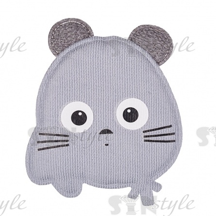 Аппликация 3D "Мышка", цвет серый, размер 50х60 мм фото 1