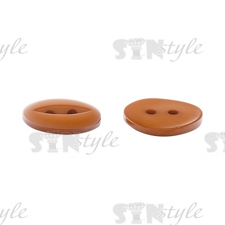 Пуговица пластиковая на два прокола, горчичная, 24L фото 3