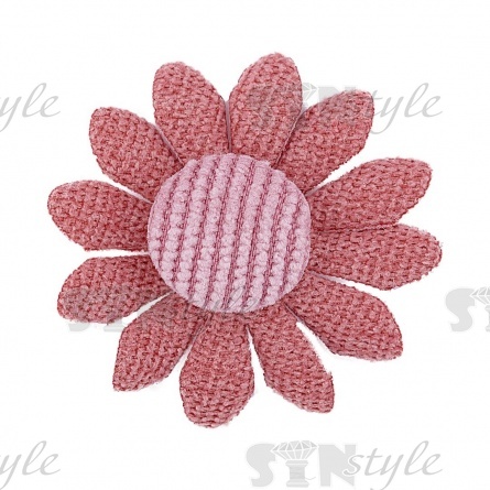 Аппликация 3D "Цветочек", цвет грязно-розовый, размер 38 мм фото 1