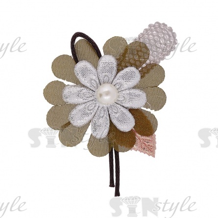 Аппликация 3D "Цветочек", цвет хаки, размер 65х60 мм фото 1