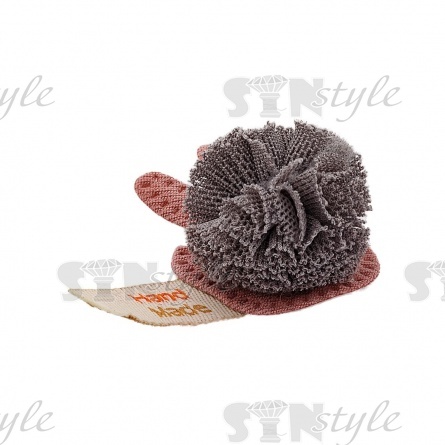 Аппликация 3D "Ушки", цвет грязно-розовый+серый, размер40*35 мм фото 2