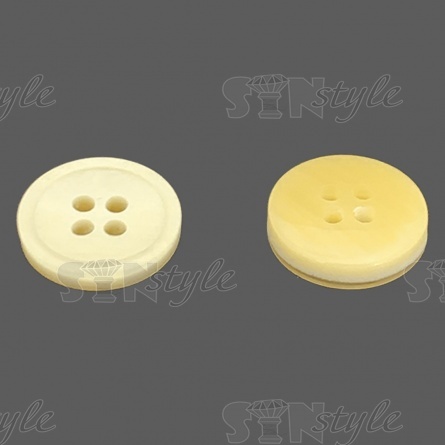 Пуговица пластиковая на четыре прокола, размер 24L, цвет бежевый градиент фото 2