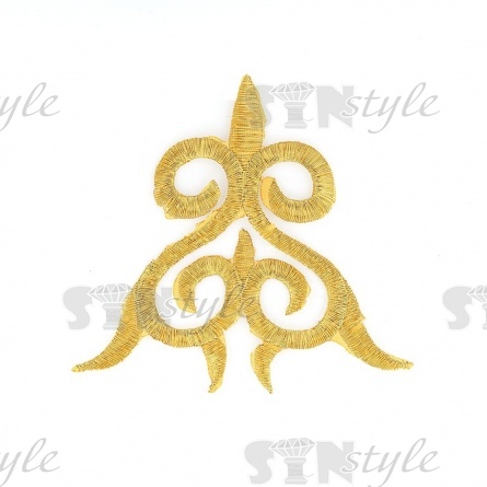 Термоаппликация орнамент, цвет золотой, размер 95х100мм фото 1