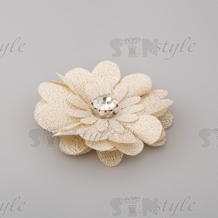 Цветочки декоративные, цвет бежевый, размер 40 мм,  фото 2