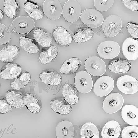 Пуговица пластиковая на ножке, размер 34L, цвет серебряный фото 4