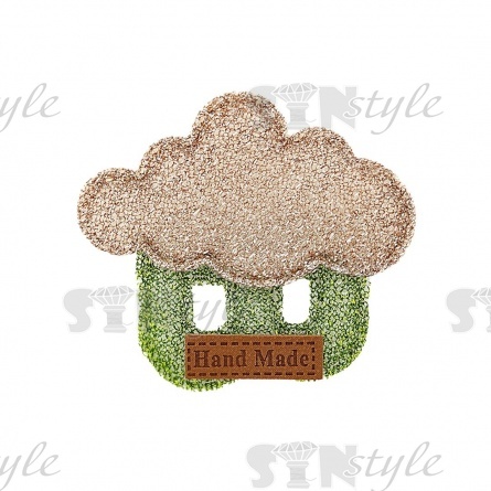 Аппликация 3D "Тучка", цвет бежевый, размер 48х40 мм фото 1