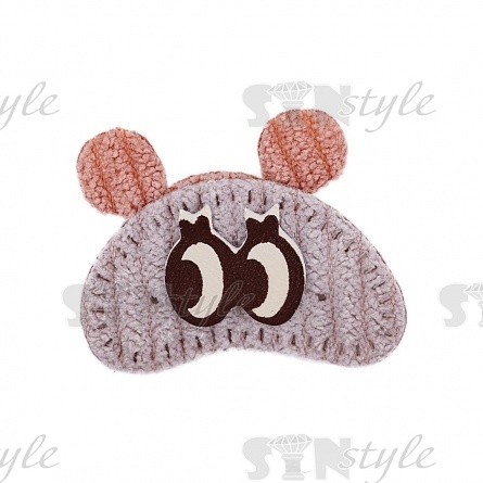 Аппликация 3D "Мишка", цвет серый+грязно-розовый, размер 35х27 мм фото 1