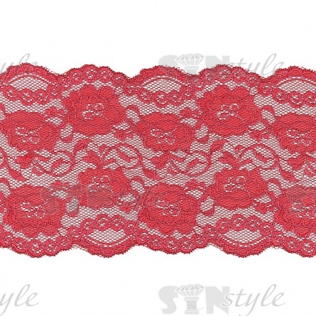 Кружево эластичное, ширина 160 мм, цвет бордовый, намотка 15 ярдов фото 1
