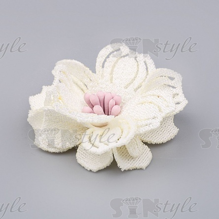 Цветочки декоративные, цвет шампань, диаметр 40 мм фото 2