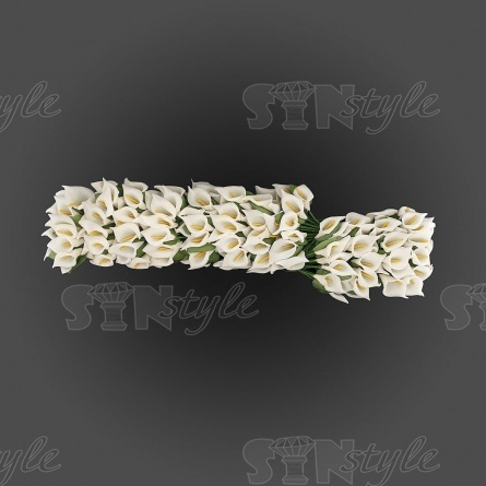 Цветочки свадебные, размер 17х30 мм, цвет белый фото 3