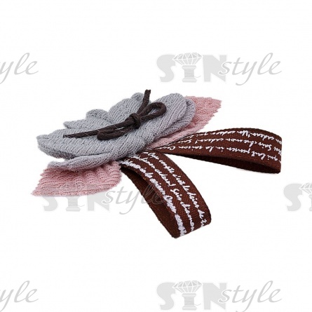 Аппликация 3D "Цветочек", цвет серый+грязно-розовый, размер 65х65 мм фото 2