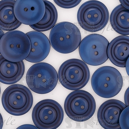 Пуговица пластиковая на два прокола, синяя, 40L фото 4
