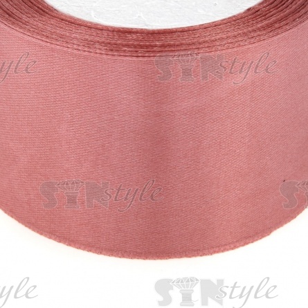 Декоративная лента атласная, ширина 50 мм, длина 25 ярдов, цвет розовая сирень (№118) фото 2