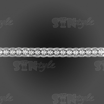 Кружево на сетке белого цвета с белой вышивкой, ширина 30 мм, намотка 15 ярдов фото 1