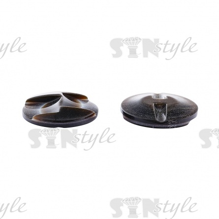 Пуговица пластиковая на полуножке, размер 44L, цвет коричневый фото 2