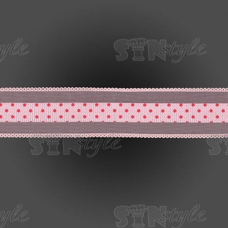 Декоративная лента капроновая, ширина 40 мм, намотка 25 ярдов, цвет розовый  фото 2