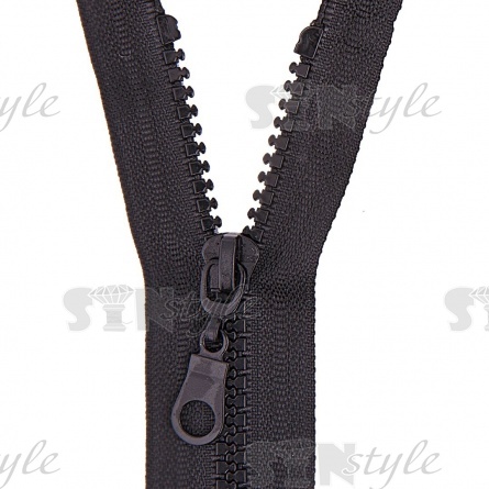 Молния трактор, тип 5, разьемная, основа нейлон, длина 80 см, цвет 322 (черный), "простой" бегунок фото 2