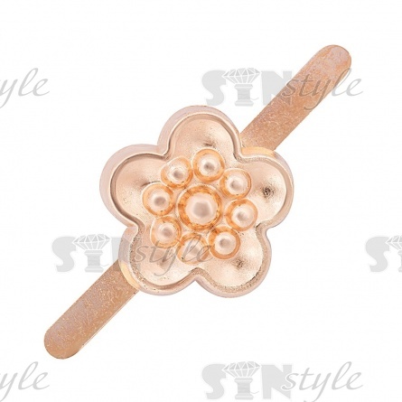 Брошь металлическая, крепление усики, цвет золотой, диаметр 12 мм фото 1