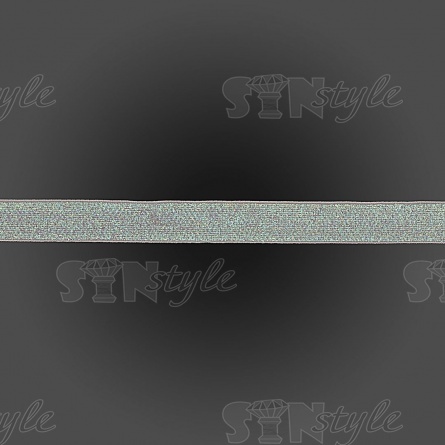 Лента бархатная с люрексом, ширина 15 мм, намотка 50 ярдов, цвет белый фото 1