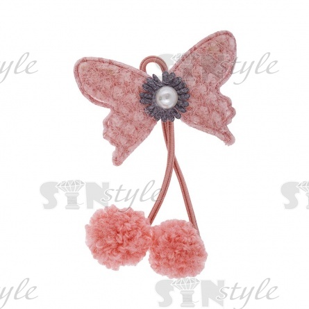 Аппликация 3D "Бантик", цвет грязно-розовый, размер 40х65 мм фото 1