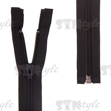 Молиня спираль, тип 5, разьемная, длина 65 см, цвет 322 (черный), "простой" бегунок фото 1