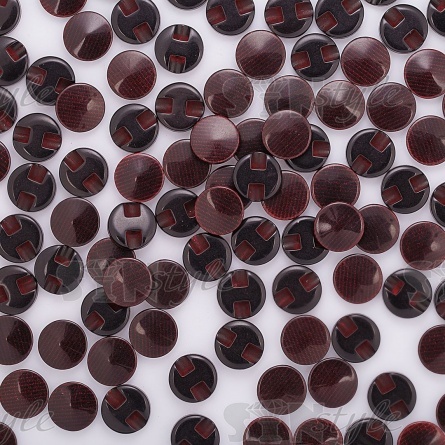 Пуговица пластиковая на полуножке, размер 20L, цвет бордовый с блестками фото 3