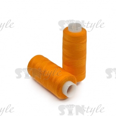 Нитки полиэстер 40/2, цвет №143 (оранжевый), катушка 400Y фото 1
