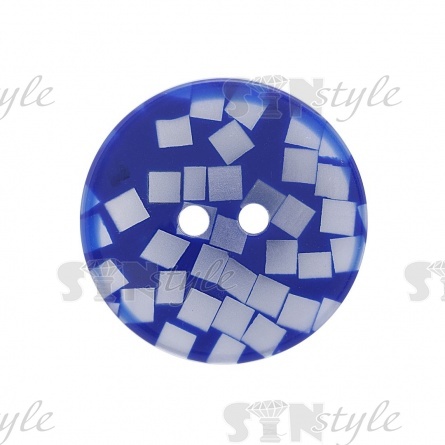 Пуговица пластиковая на два прокола, размер 60L, цвет синий фото 1