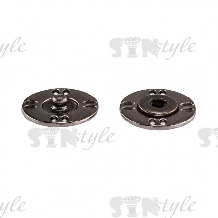 Кнопки пришивные, металлические №8, размер 18 мм, цвет черный никель фото 2