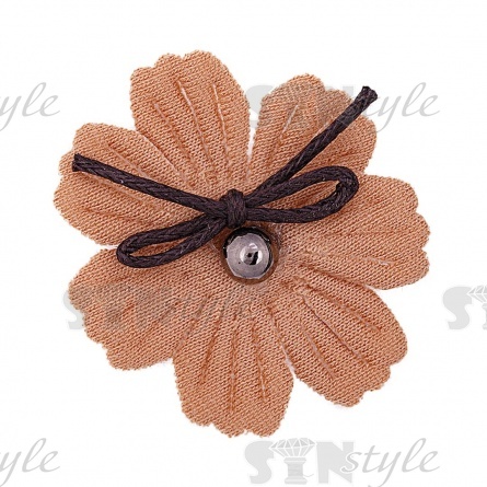 Аппликация 3D "Цветочек", цвет бежевый, размер 38мм фото 1