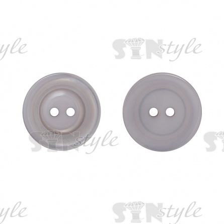 Пуговица пластиковая на два прокола, светло-серая, 40L фото 2