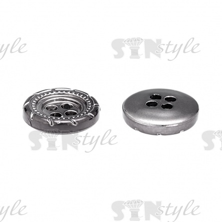 Пуговица пластиковая на четыре прокола, размер 20L, цвет черный фото 3