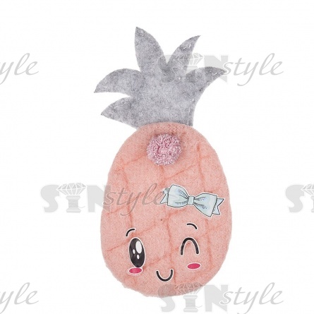 Аппликация 3D "Ананас", цвет грязно-розовый, размер 40х75 мм фото 1